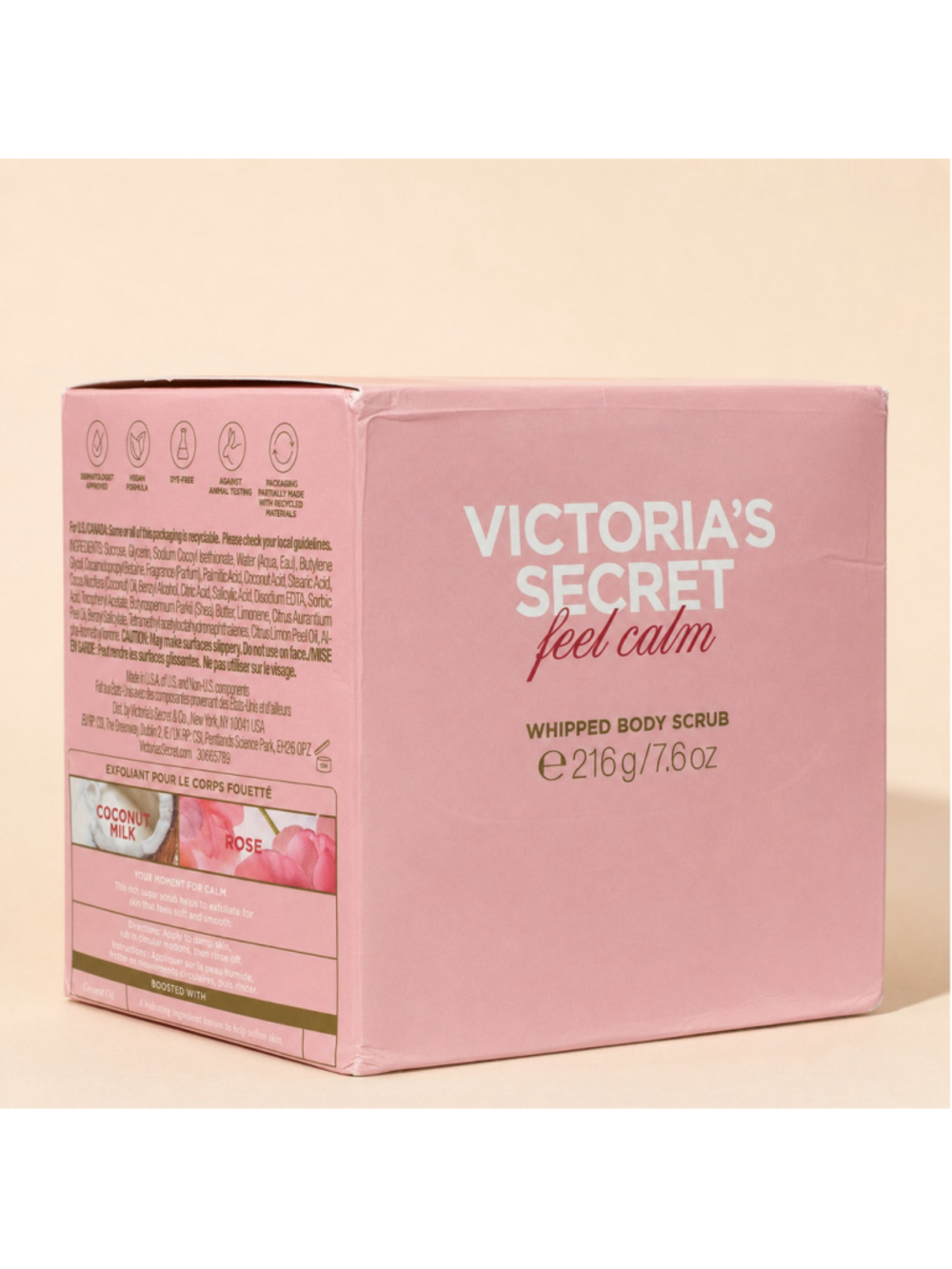 Victoria’s Secret Feel Calm Coconut Milk Rose Whipped Body Scrub 7.6 oz
